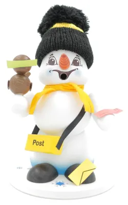 Produktbild von Kuhnert Erzgebirge - Schneemann Räuchermann,-figur,-männchen 19cm - Postbote