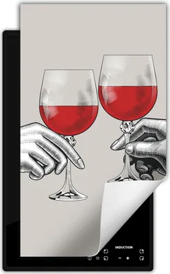 Produktbild von DarHaus Herdabdeckplatte 1 teilig 30x52 cm Anti Rutsch Matte Aufrollbar, grau - Wein