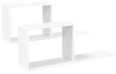 Obrázek produktu pro vidaXL Nástěnné police, 2 kusy, bílé, 80 x 15 x 30 cm, materiál: dřevotříska