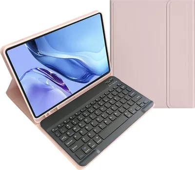 Produktbild von Mobigear Keys iPad Air 4 (2020) Hülle QWERTY Bluetooth Tastatur Klapphülle + Stifthalter - Pink