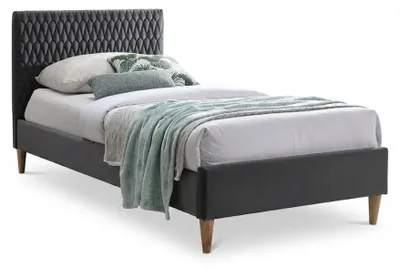 Zdjęcie produktu dla Łóżko tapicerowane AZURRO VELVET 90x200 szare