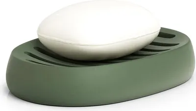 Produktbild von Seifenschale aus Polyresin, olivgrün, 13 x 9 x 2,5 cm