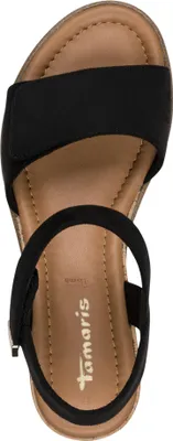 Produktbild von Tamaris Damen Sandale mit Klettverschluss und Keilabsatz 1-28118-44, Größe:42 EU, Farbe:Schwarz