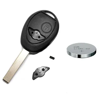 Produktbild von Repair Reparatur Satz Gehäuse Funkschlüssel Fernbedienung Autoschlüssel 2 Tasten Rohling + CR2032 Batterie kompatibel mit Mini