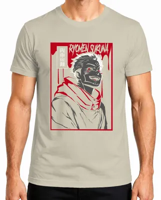 Imagen del producto de Camiseta para hombre con diseño de Ryomen Sukuna de Jujutsu Kaisen, estilo anime, estética demoníaca, ideal como regalo, color natural, talla XL