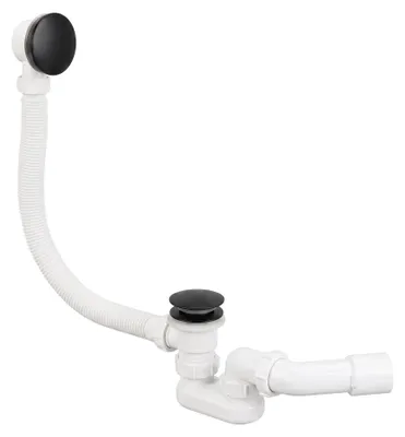 Image de Siphon De Baignoire Avec Bonde Clic-Clac REA Black