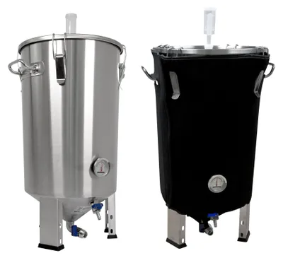 Produktbild von Edelstahl Gärbehälter Gärtank Fermenter 30 L Restauslauf mit Isoliermantel