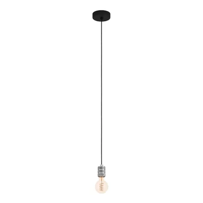 Produktbild von EGLO Pendelleuchte Esstisch Yorth, Hängelampe für Wohnzimmer und Esszimmer, Esszimmerlampe aus Metall in silber und schwarz, Lampe hängend, E27