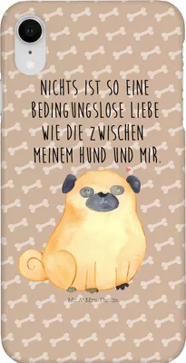 Produktbild von Mr. & Mrs. Panda Iphone XR Handyhülle Mops - Hundeglück - Geschenk, Sprüche, Premium Kunststoff, Knuffig, Liebe, Hund, Pure, Handy Case