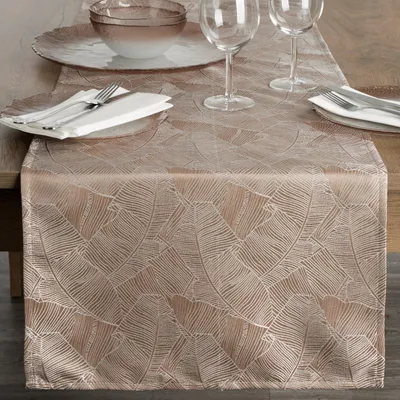 Produktbild von EUROFIRANY | Tischläufer - 40 x 140 cm - dunkelbeige Tischdekoration - Boho Modern