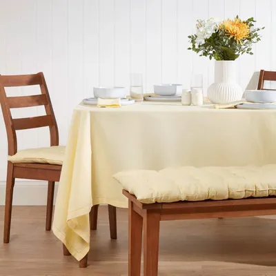 Produktbild von HOMESCAPES Tischdecke creme 137 x 137 cm, 100% Baumwolle