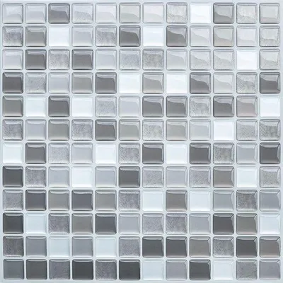 Obrázek produktu pro HyFanStr 3D samolepky na dlaždice, samolepicí, 3D mozaika, voděodolné, dekorativní samolepky, 23,6 x 23,6 cm, šedé