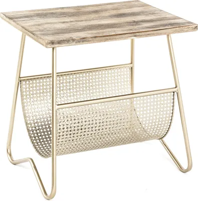 Produktbild von HAKU Beistelltisch Zeitungsständergold, natur - MDF, Metall, B/H/T: 50x51x40 cm