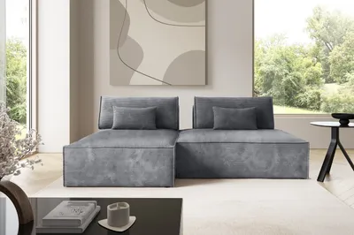 Produktbild von Furnisell Modular Cord Ecksofa Sofa "LUCCA", Grau