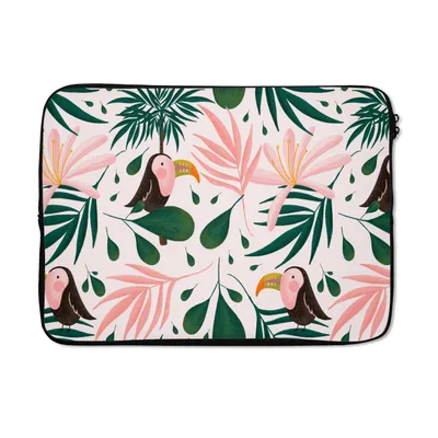 Produktbild von MuchoWow® Laptop Hülle 13 Zoll Tukan - Vogel - Blatt - Dschungel Laptoptasche - Laptophülle - Sleeve - Rundumschutz