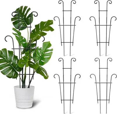 Produktbild von Pflanzenstützen Set aus Edelstahl, 4 Stück, 57 cm, Schwarz