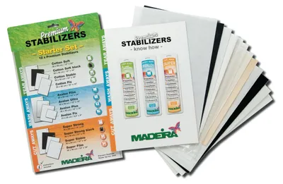 Stickvlies-Starter-Set, 12-teilig, mehrfarbig