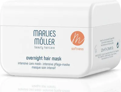 Zdjęcie produktu dla Marlies Möller Softness Overnight Hair Mask 125ml, 125 ml, Kobiety, Włosy suche, Ciemne włosy, Wszystkie kolory, Elastyczność, Zmiękczający, Słoiczek