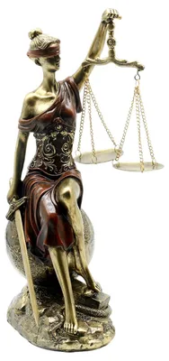Gerechtigkeitsgöttin Statue aus Harz, 35 cm, Justizskulptur