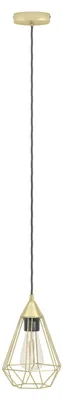Image de Suspension à 1 flamme HxØ 110x17,5 cm laiton/brossé