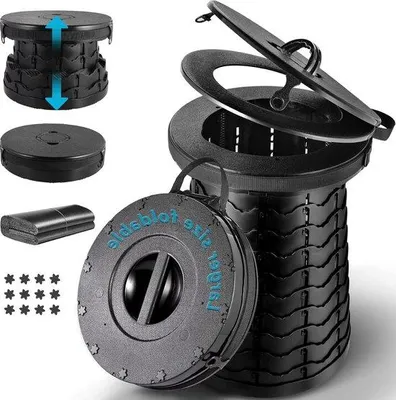 Produktbild von Portable Campingtoilet - faltbar leicht hygienisches Wander-WC - WC für Männer und Frauen - Camping Wandern - Tagesausflüge
