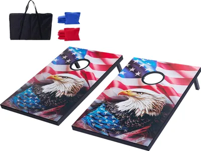 Produktbild von VEVOR Cornhole Spiel Set (920 x 600 x 241 mm) Cornhole-Spielbretter, tragbares Wurfbrett aus MDF-Holz, Cornhole-Spiel für Erwachsene, inkl. 8 Sitzsäcken & Tragetasche, für Garten Hinterhof Strand