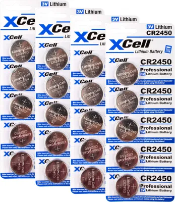 Image de 20x CR2450 pile bouton au lithium 3V / 620mAh (4x pack de 5)