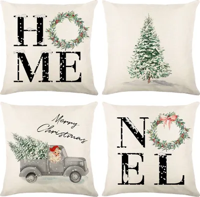 Produktbild von Kissenbezüge 45x45 cm Kissenhüllen 4er Set, Deko Kissenbezüge für Sofa Zimmer Zierkissenbezüge