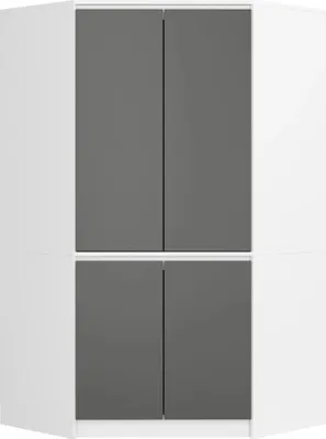 Produktbild von Eckkleiderschrank 100 cm LOTA - weiß/grau