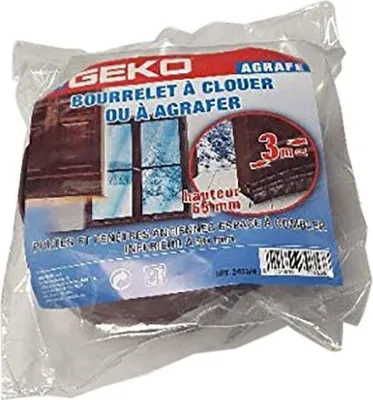 Image de Bourrelet à Clouer Ou Agrapher 65mmx3m Marron En Sachet - Geko