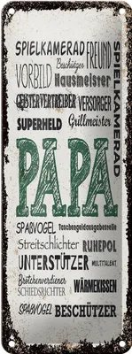 Produktbild von Blechschild  Papa Spielkamerad Beschützer Freund, 27 x 10 cm, Blechschilder