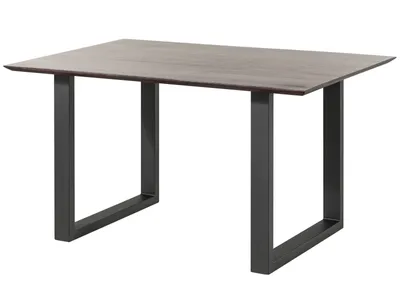 Image de MASSIVMOEBEL24 | Table à manger 140x90 Acacia laqué Brun / Anthracite mat Pieds en U SWISS EDGE