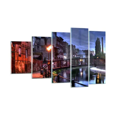Produktbild von Bilder auf glas - Architektur Altstadt Stadt Fluss - 100x60cm - Glasbilder - Wandbilder - Kunstdruck - zum Aufhängen bereit - Wanddekoration aus Glas - Glas Bilder - Wandbild auf Glas - GEG100x60-0500