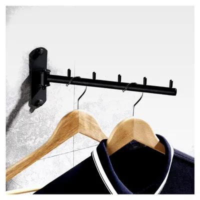 Produktbild von Klappbare Kleiderhaken, Garderobenhaken, Klapphakenleiste für Bad, Wand-Kleiderständer, Schwingarm-Halterung für Balkon, Badezimmer und Waschküche
