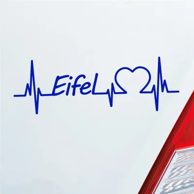 Produktbild von Auto Aufkleber Eifel Puls Herzschlag mit Ferien Region Motiv 19x6 cm Dunkelblau Sticker Heckscheibenaufkleber
