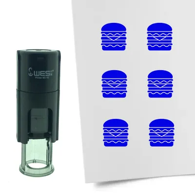 Obrázek produktu pro CombiCraft Stamp Double Hamburger 10mm kulatý - modrý inkoust