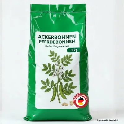 Produktbild von Samenshop24® Ackerbohnen Pferdebohnen Vicia faba, Inhalt: 1kg für ca. 50m², nicht winterharte Gründüngerpflanzen, Tief wurzelnd und stickstoffbindend