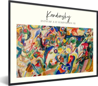 Produktbild von MuchoWow® Gerahmtes Poster Kunst - Wassily Kandinsky - Alte Meister 40x30 cm - Poster mit Schwarzem Bilderrahmen Wandposter Rahmen Foto Bilder - Kunstposter - Wanddekorationen
