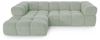 Image de Canapé d'Angle Averro 280x150 L Gauche | Tissu Texturé vert sauge