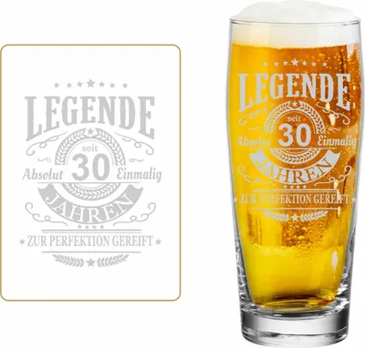 Produktbild von Luxentu Willi Becher Bierglas Helles-Glas 0,5 Liter mit Eichung - Legende seit 30 Jahren