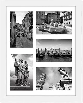 Image de Cadre photo 11 x 14 cm - blanc - pour 5 photos 4 x 6 cm - incassable