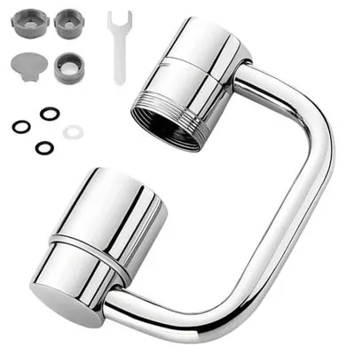Zdjęcie produktu dla Przedłużenie kranu obrotowe 1080 aerator do kuchni łazienki srebrny