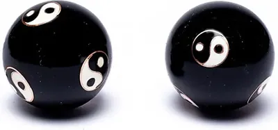 Produktbild von Qi Gong Kugeln Yin Yang schwarz -- 4 cm online bestellen