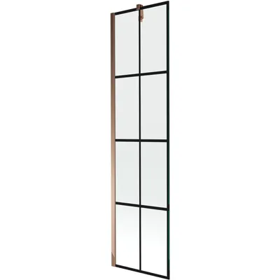 Obrázok produktu pre Mexen Next vaňová zástena jednokrídlová 50 x 150 cm, Čierny vzor, Zlatoružová - 895-050-000-00-77-60