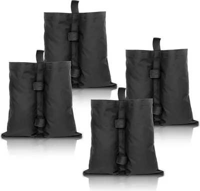 Produktbild von Jopassy 4X Pavillon Sandsäcke Standfuß Gewichte Set schwarz – mit Sand, Splitt, Kies etc. befüllbar Füllvolumen pro Stück ca. 11.5 kg robust Waterproof Outdoor-Sandsack