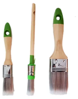 Produktbild von 3 tlg Pinselset PROFI Pinsel Lackierpinsel Kreidefarbe Wasserlack Lasurpinsel