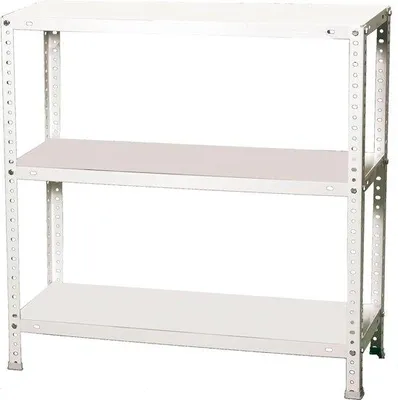 Productafbeelding van Famanu metalen rek met 3 verstelbare planken, draagvermogen 100 kg - wit