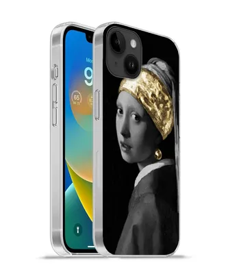 Produktbild von MuchoWow® Handyhülle Schutzhülle Hülle für Apple iPhone 14 Plus - Soft case Mädchen mit einem Perlenohrring - Vermeer - Gold Silikon Softcase Handy Hülle - Abbildung