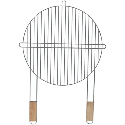 Zdjęcie produktu dla Master Grill & Party grill okrągły stalowy chromowany z drewnianymi uchwytami 51cm MG257