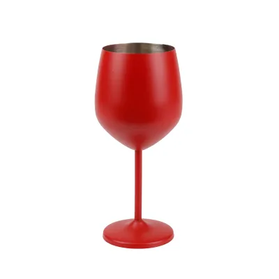 Immagine prodotto di Bicchieri da vino rossi opachi, bicchieri da cocktail infrangibili, bicchieri da vino in acciaio inox da 18 once, set di bicchieri da champagne, accessori da bar durevoli